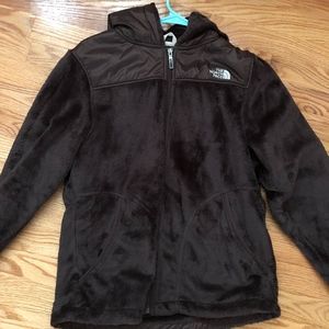PRICE DROP!!! Brown Fuzzy Hooded North Face Jacket